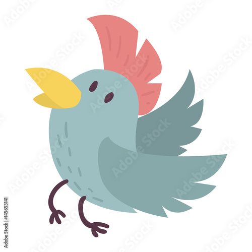Cute bird vector illustration cartoon colorful