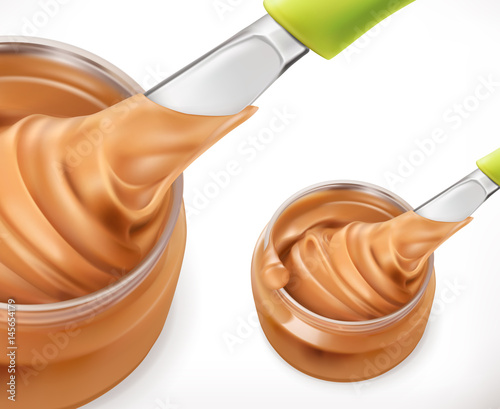 Peanut butter, 3d vector icon