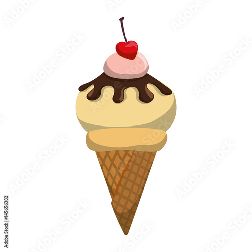 Delicious ice cream icon vector illustration graphic design