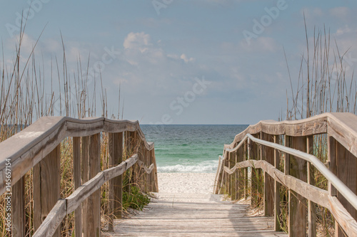 Wooden Boardwalk leading to the beach.