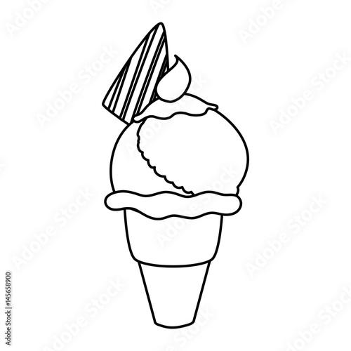 Delicious ice cream icon vector illustration graphic design