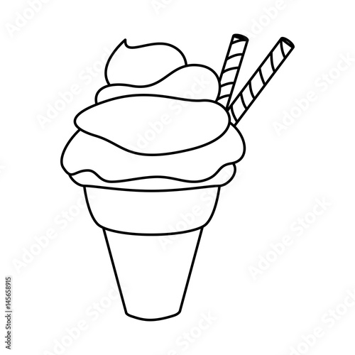 Delicious ice cream icon vector illustration graphic design