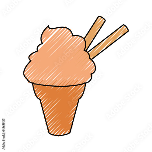 Delicious ice cream icon vector illustration graphic design