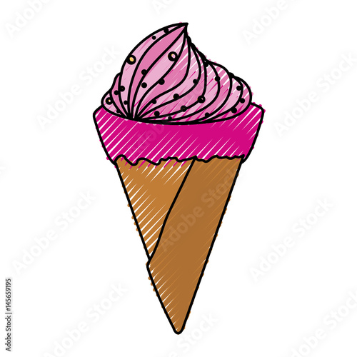 Delicious ice cream icon vector illustration graphic design