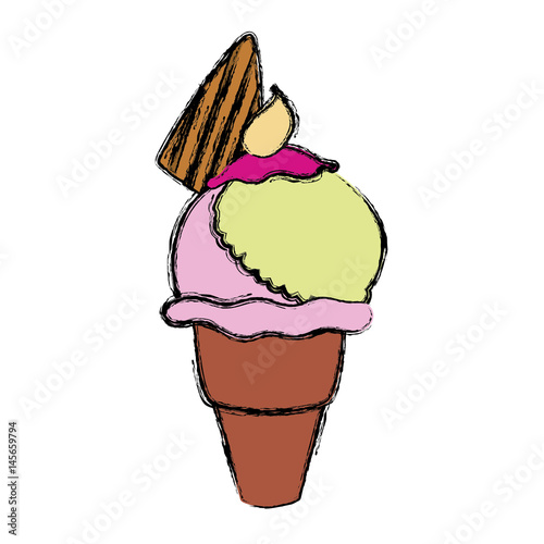Delicious ice cream icon vector illustration graphic design