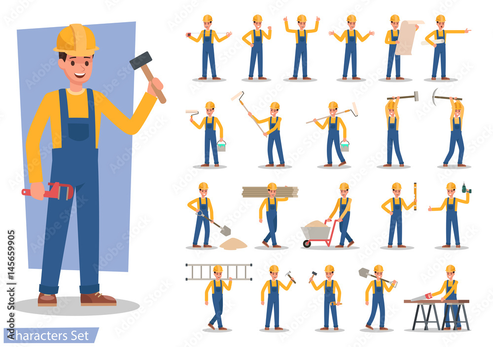 Construction Worker character vector design Construction Worker character vector design