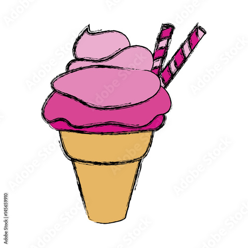 Delicious ice cream icon vector illustration graphic design