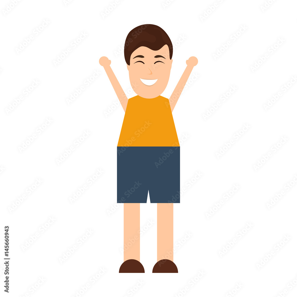 Funny happy cartoon man on a white background. Funny happy cartoon man on a white background.