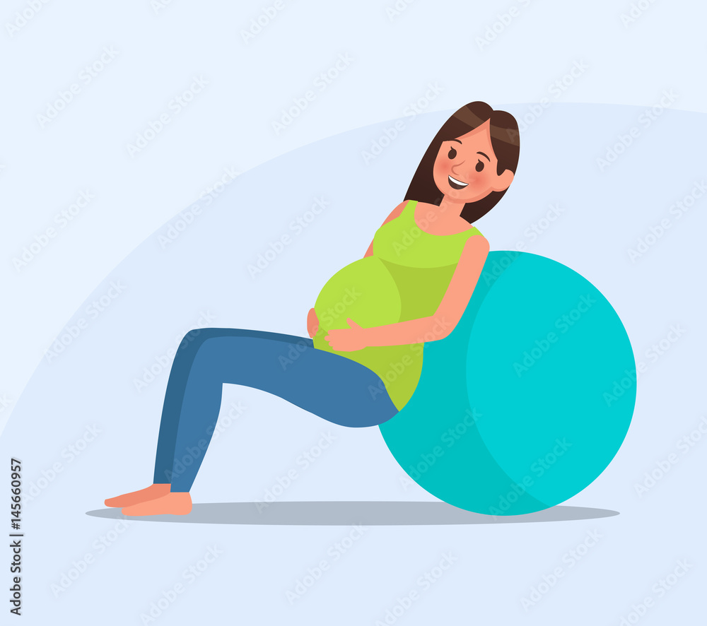 Fototapeta premium pregnant woman character vector design no6