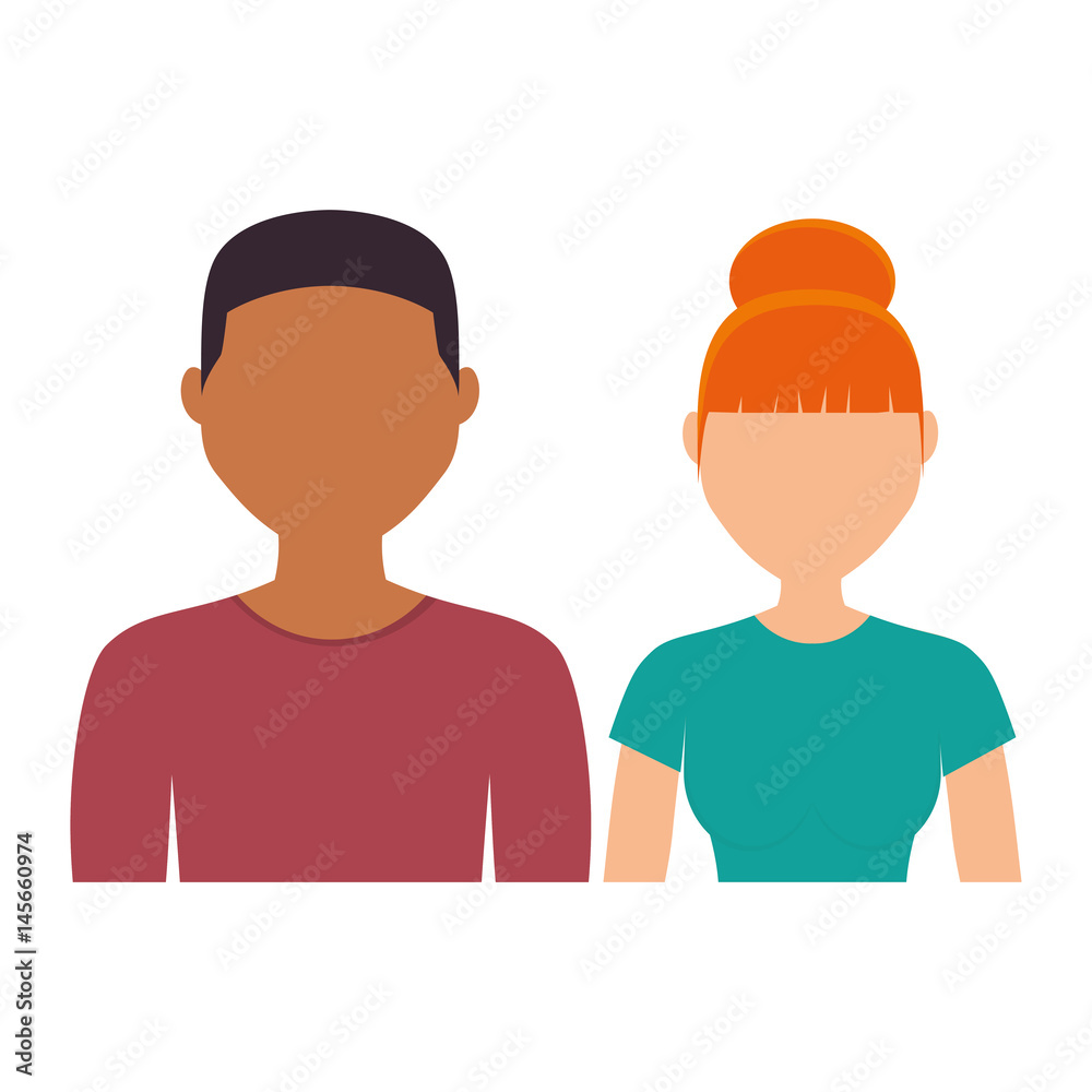 man and woman icon over white background. colorful design. vector illustration man and woman icon over white background. colorful design. vector illustration