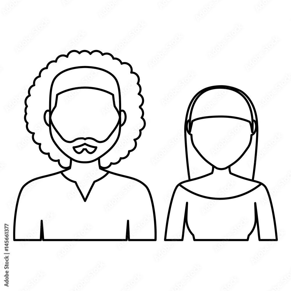 man and woman icon over white background. vector illustration