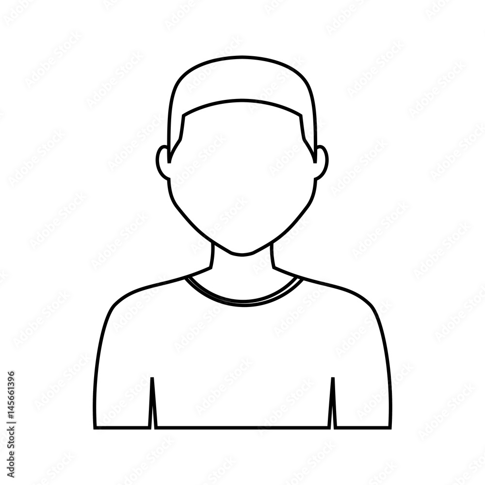 man avatar icon over white background. vector illustration