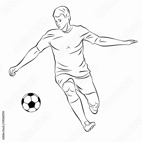 illustration of soccer player, vector draw