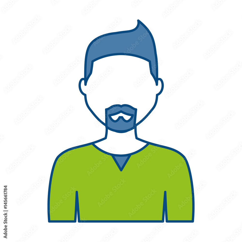 man avatar  icon over white background. colorful design. vector illustration