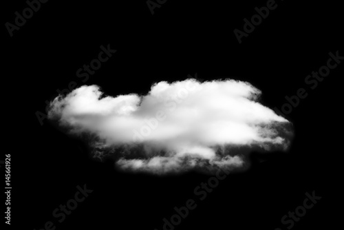 Single White clouds isolated on black background