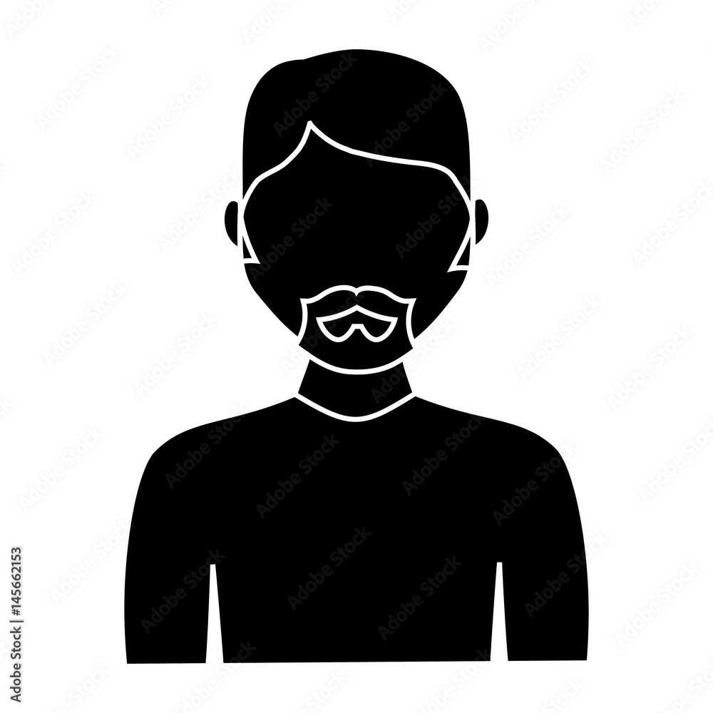 man avatar  icon over white background. vector illustration
