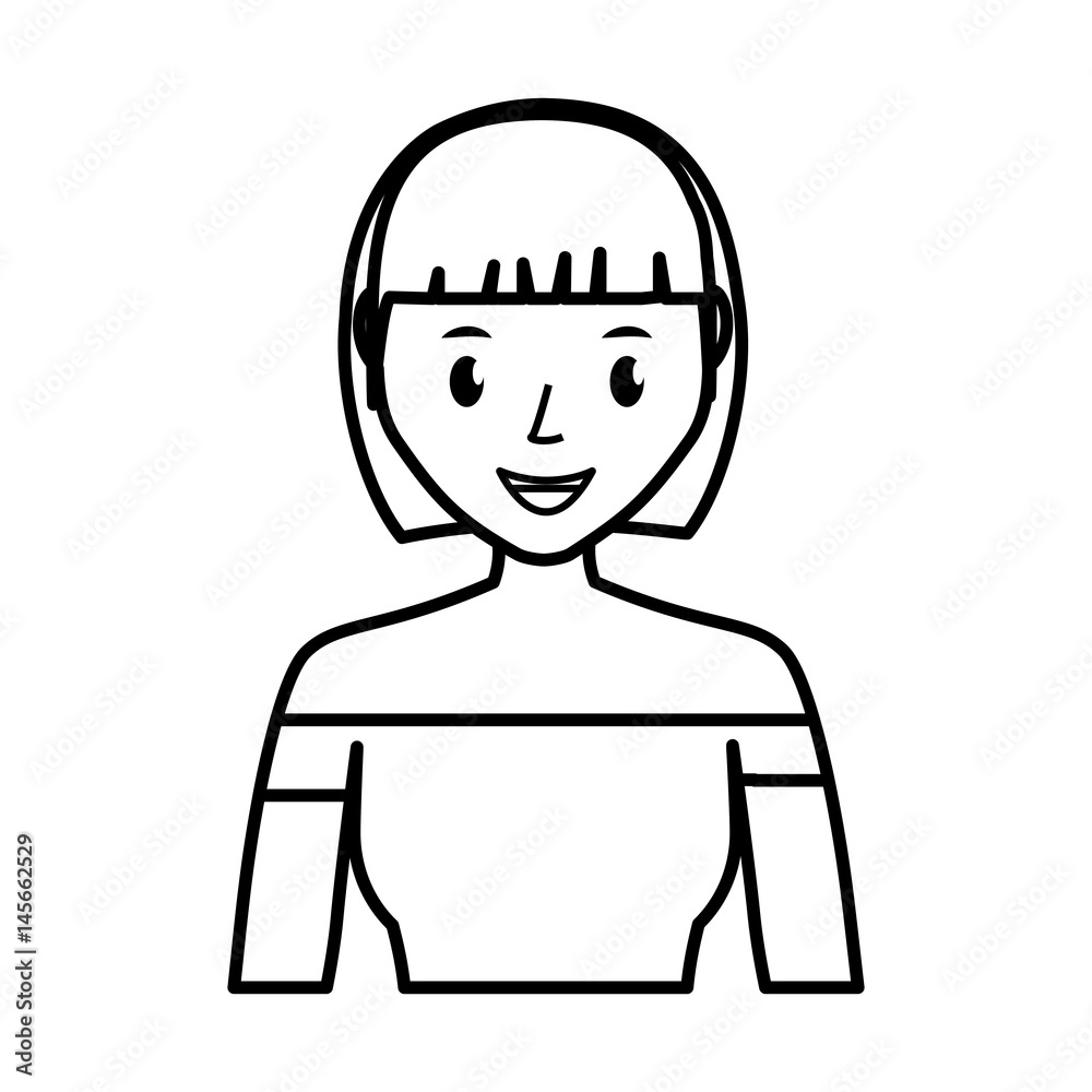 happy woman cartoon icon over white background. vector illustration happy woman cartoon icon over white background. vector illustration