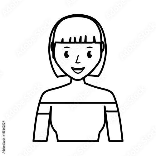 happy woman cartoon icon over white background. vector illustration