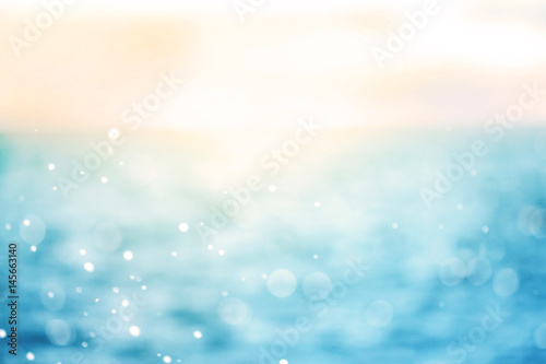 Wallpaper Mural Blur beautiful shiny sparkling  tropical blue sea beach , the fresh summer background