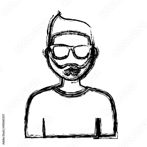 hipster man icon over white background. vector illustration