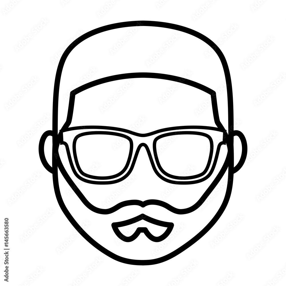 hipster man with glasses and beard icon over white background. vector illustration hipster man with glasses and beard icon over white background. vector illustration