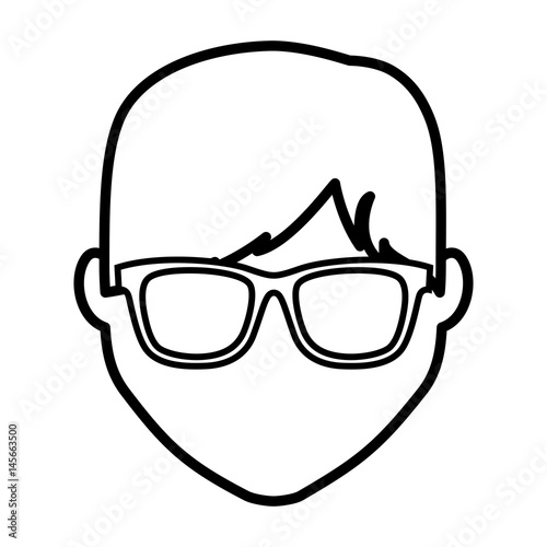 hipster man icon over white background. vector illustration