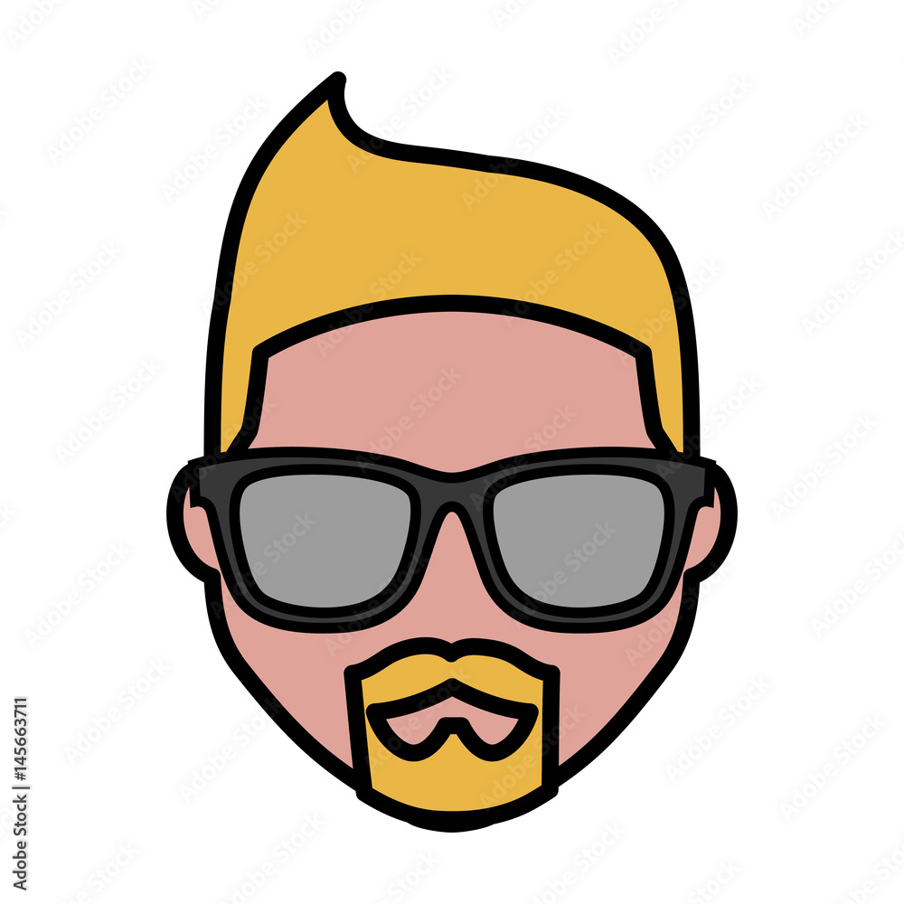 hipster man with glasses and beard icon over white background. colorful design. vector illustration hipster man with glasses and beard icon over white background. colorful design. vector illustration