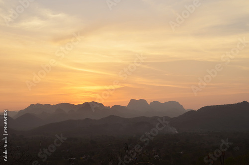 Mountain landscape at Sunset, Thailand
