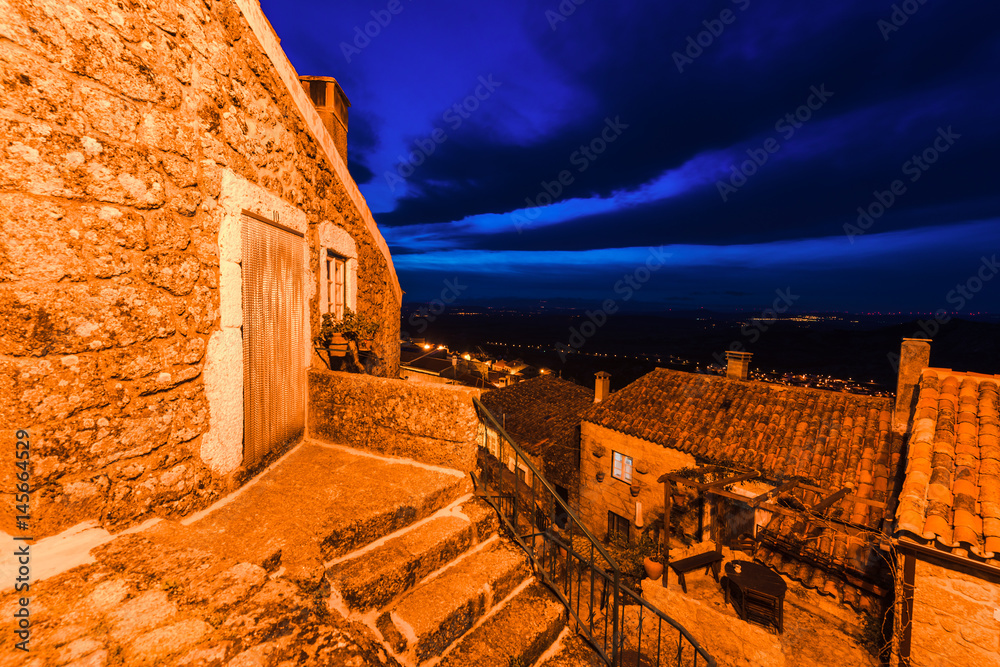 At night in the village of Monsanto. Portugal
