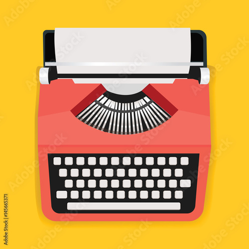Retro Typewriter Machine Icon Illustration Vector