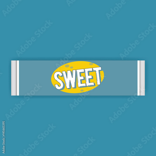 Chewing Gum Bar Snack Sweet Icon Illustration Vector
