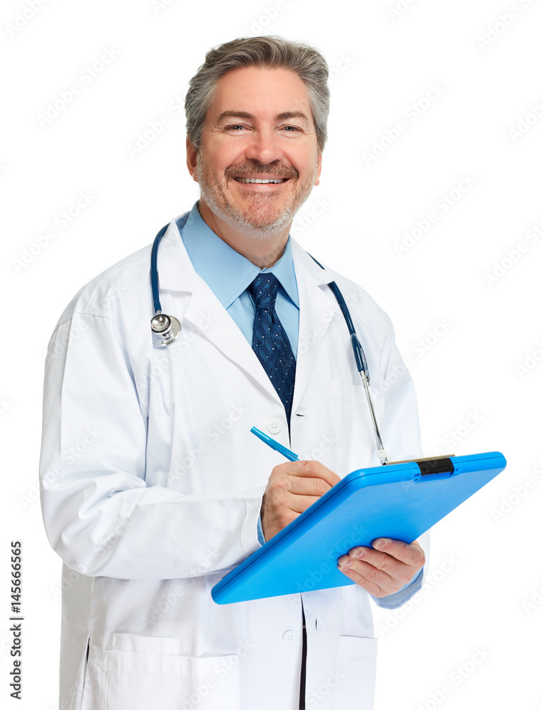 Doctor pharmacist writing on clipboard. Doctor pharmacist writing on clipboard.