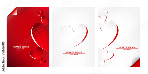 Vector illustration paper heart set design II