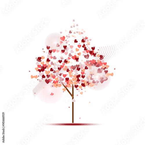 Vector illustration, heart tree