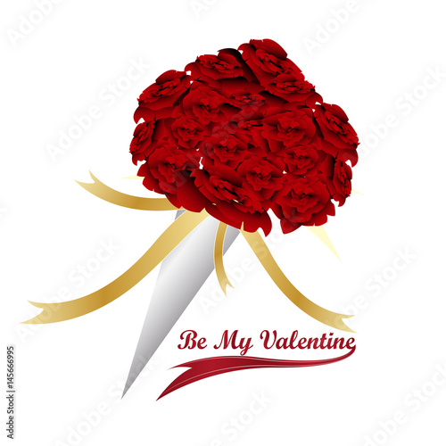 Vector Valentine's red rose bouquet