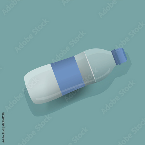 Water bottle recycle packaging icon vector