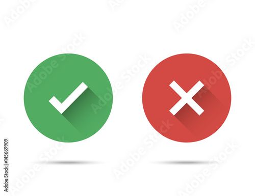 Check Mark with shadow in flat style