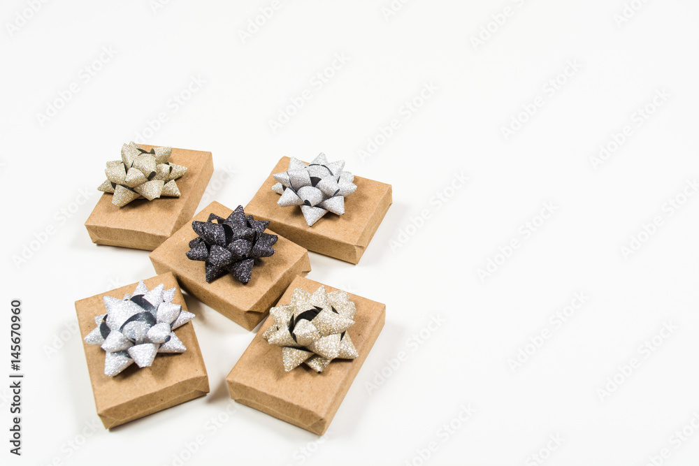 Holiday wrapped gifts with bows Holiday wrapped gifts with bows
