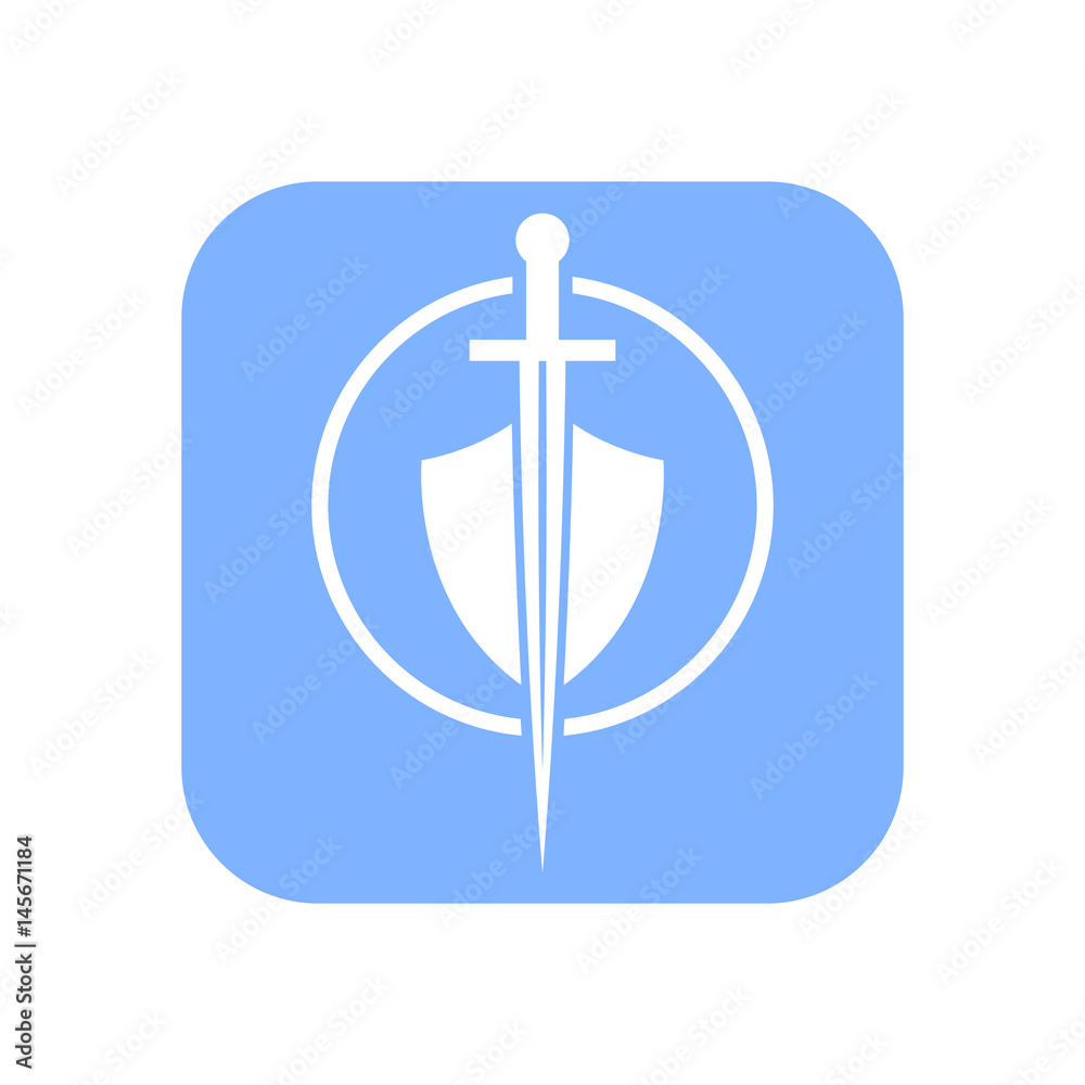 Shield and sword icon. Shield and sword icon.