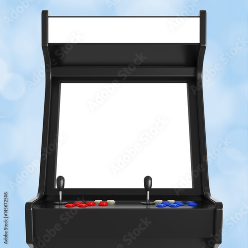 Leinwand Poster Gaming Arcade Machine with Blank Screen for Your Design