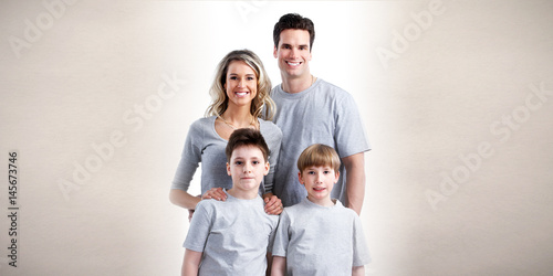Happy family with kids