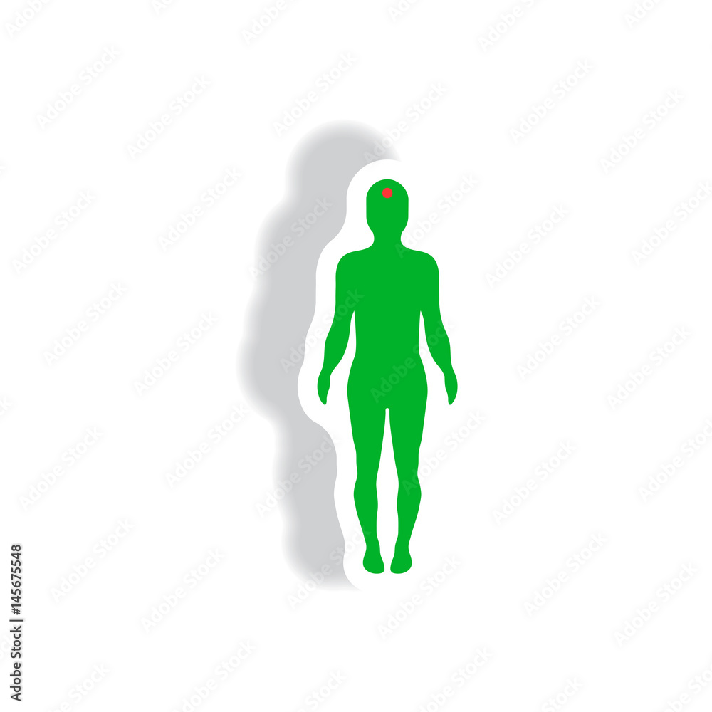 stylish icon in paper sticker style body stroke stylish icon in paper sticker style body stroke