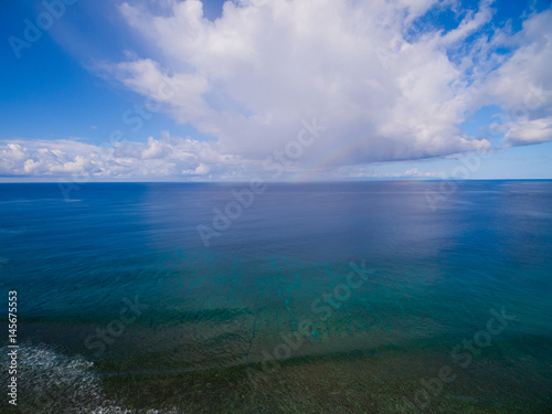 Luftaufnahme  Riff im Meer vor La Digue  Seychellen