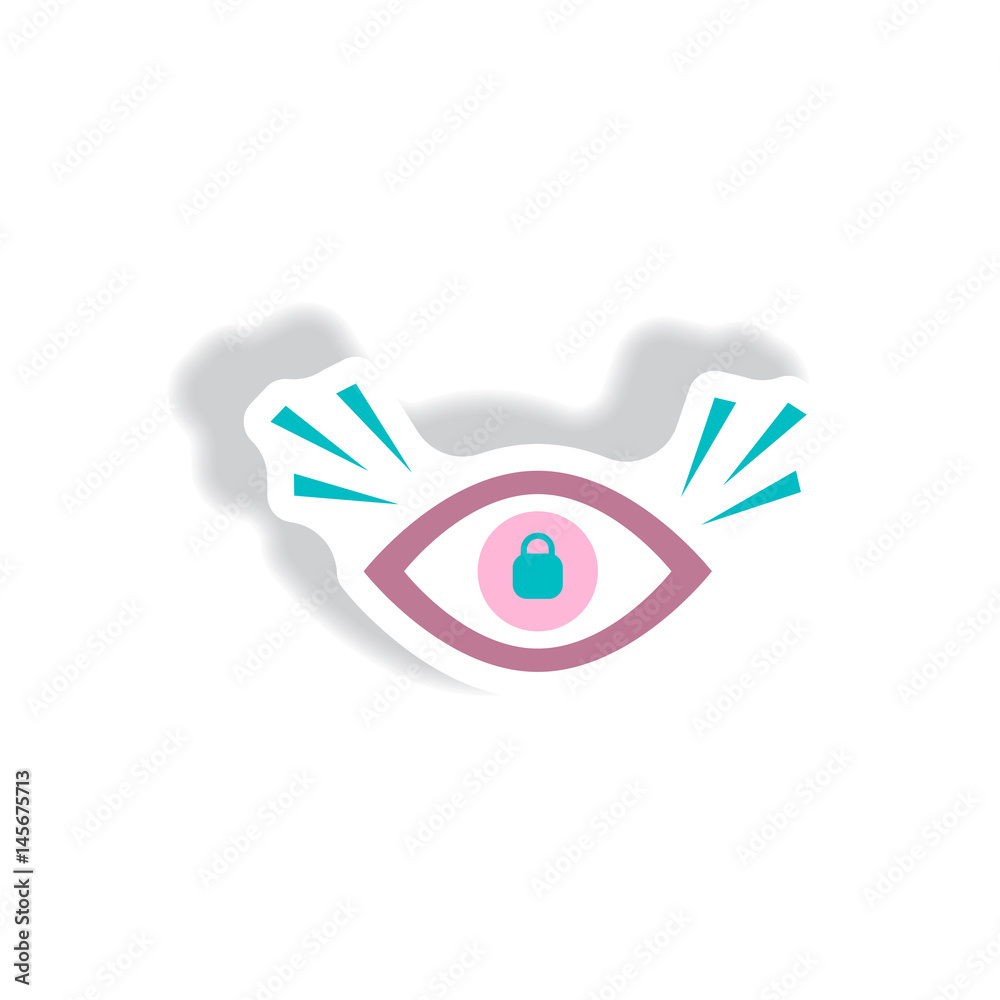 Obraz premium stylish icon in paper sticker style eye problems