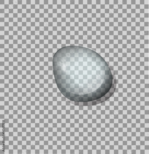 Vector blue drop of water on transparent background. Fresh illustration.