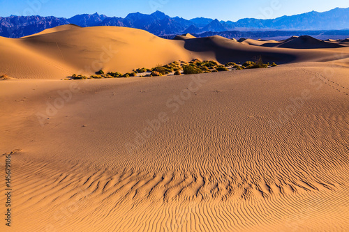 Gentle slopes of sandy barkhans photo