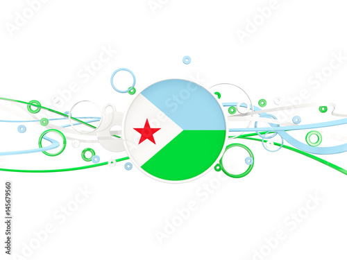 Flag of djibouti, circles pattern with lines