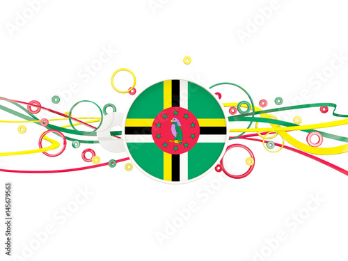 Flag of dominica, circles pattern with lines