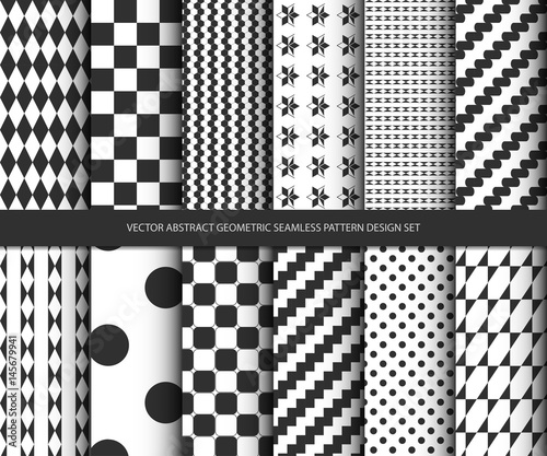 Vector abstract geometric seamless pattern design set
