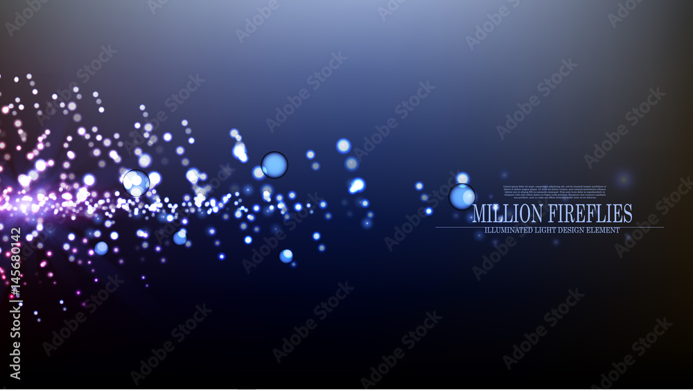 Vector abstract million fireflies background design Vector abstract million fireflies background design